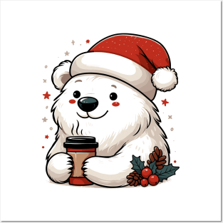 Cute Polar Bear Chirstmas Posters and Art